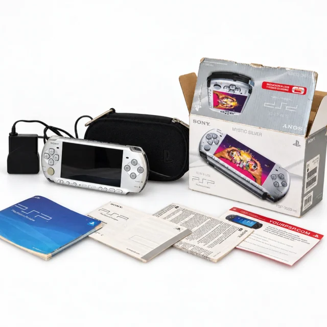 Sony PSP-3003 Mystic Silver — boxed bundle