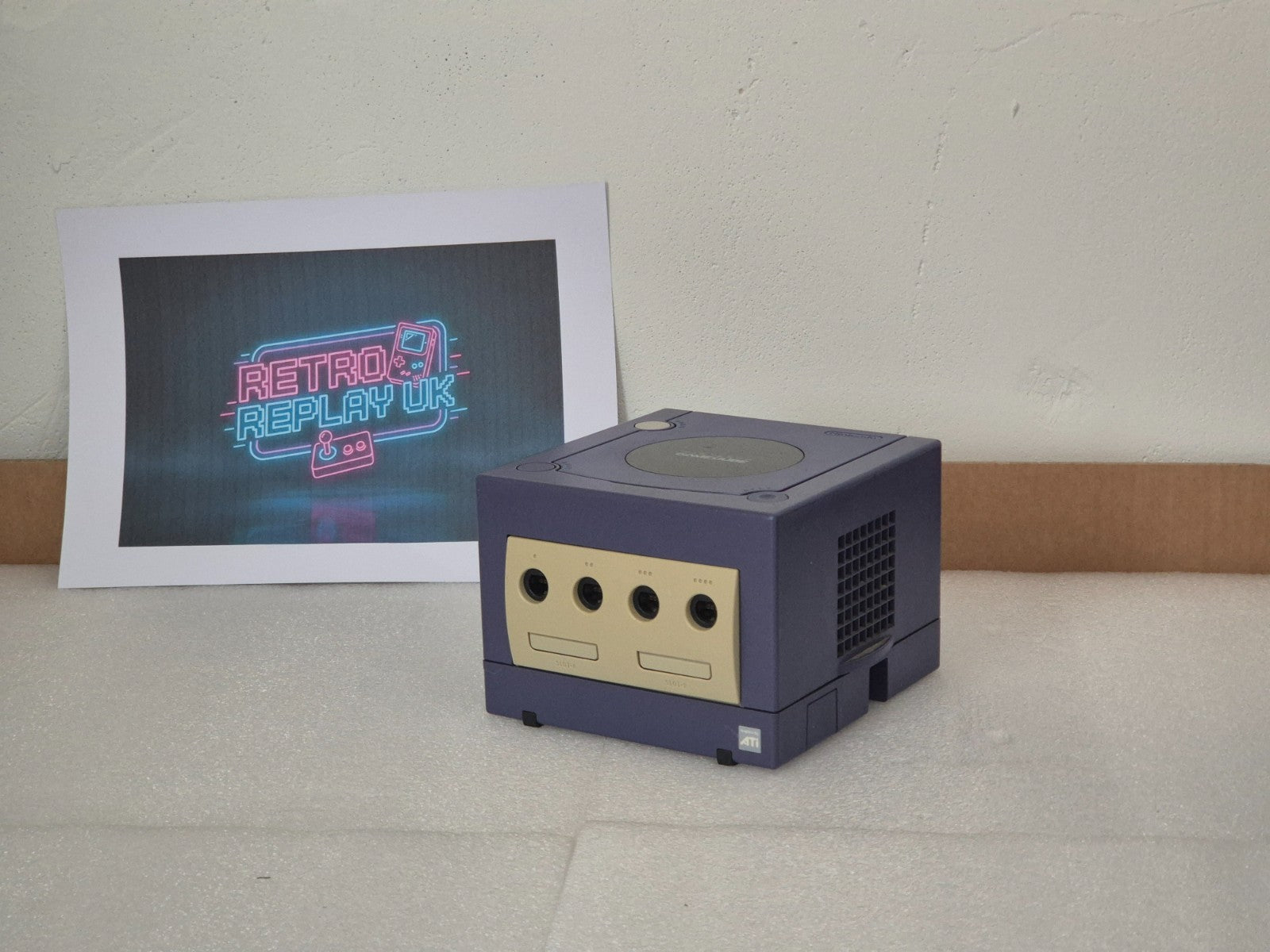 Nintendo GameCube Purple Console Only With Power AV Cable PAL UK Tested (LOT01)