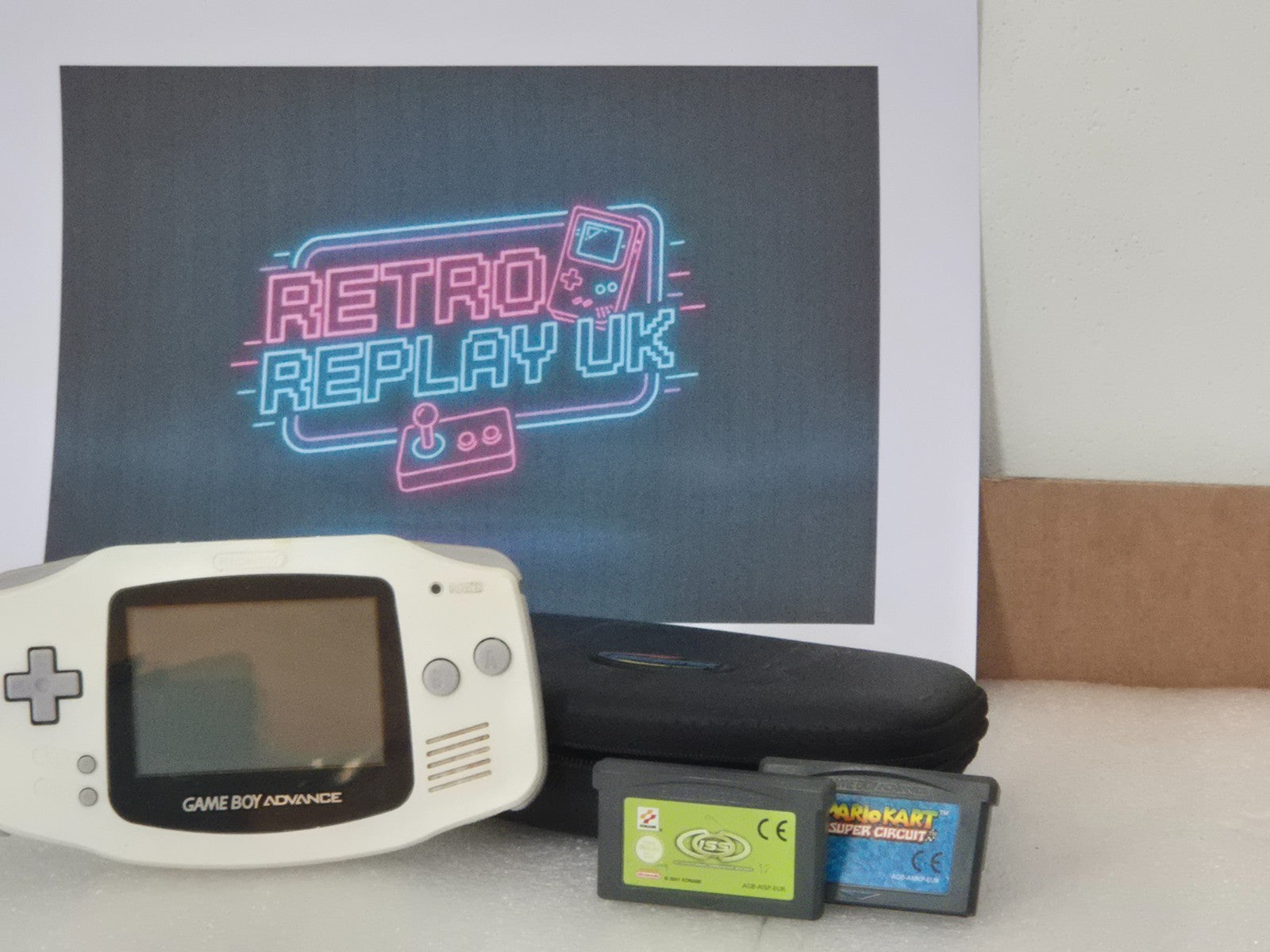 Nintendo Game Boy Advance White Console Bundle Case Games Tested Working GBA UK
