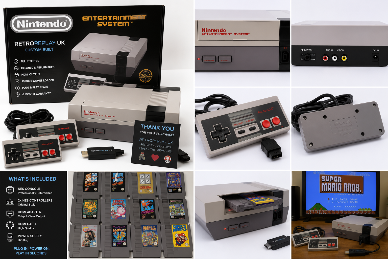 Nintendo NES Custom Build – RetroReplay UK – console, controllers, games and HDMI setup