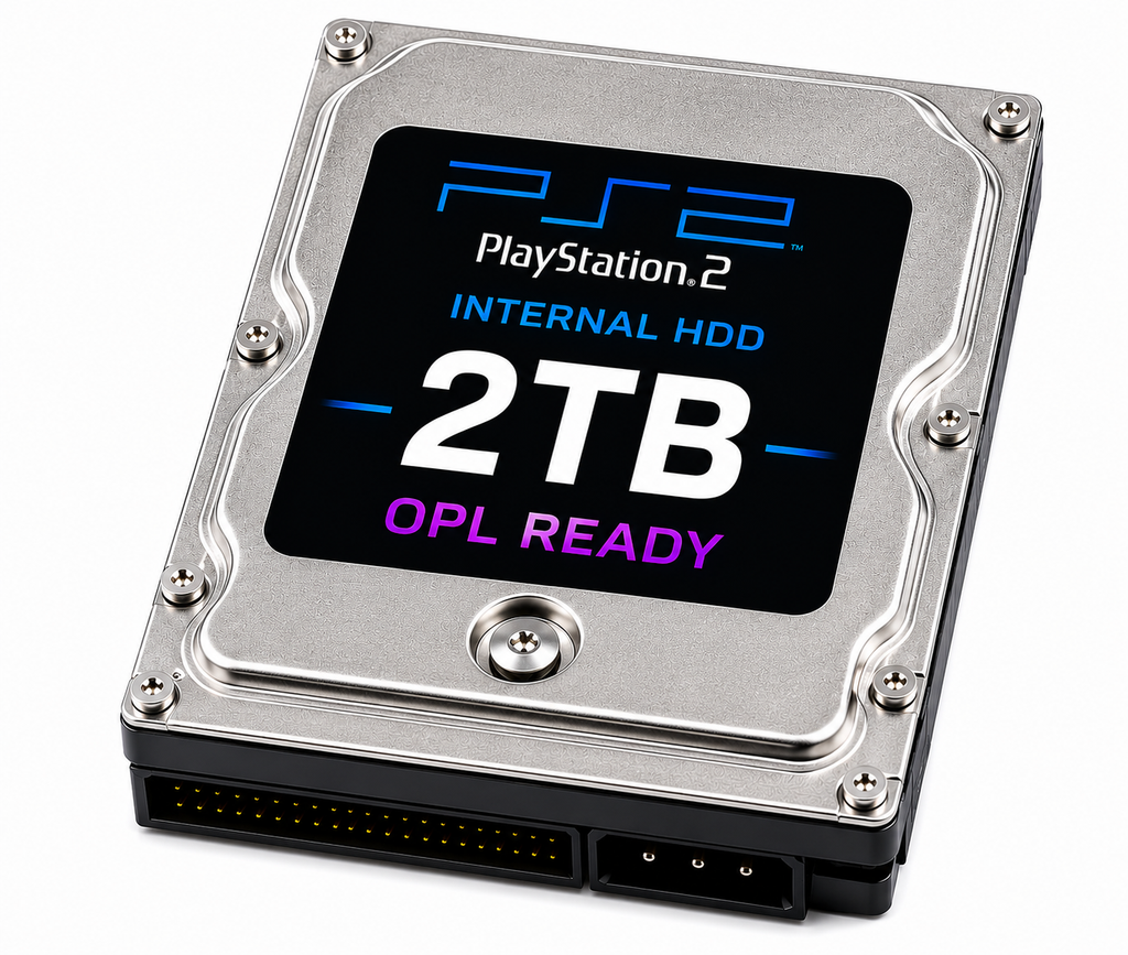 PlayStation 2 Internal HDD Bundle – 1TB | OPL Ready | 400+ Games Preloaded